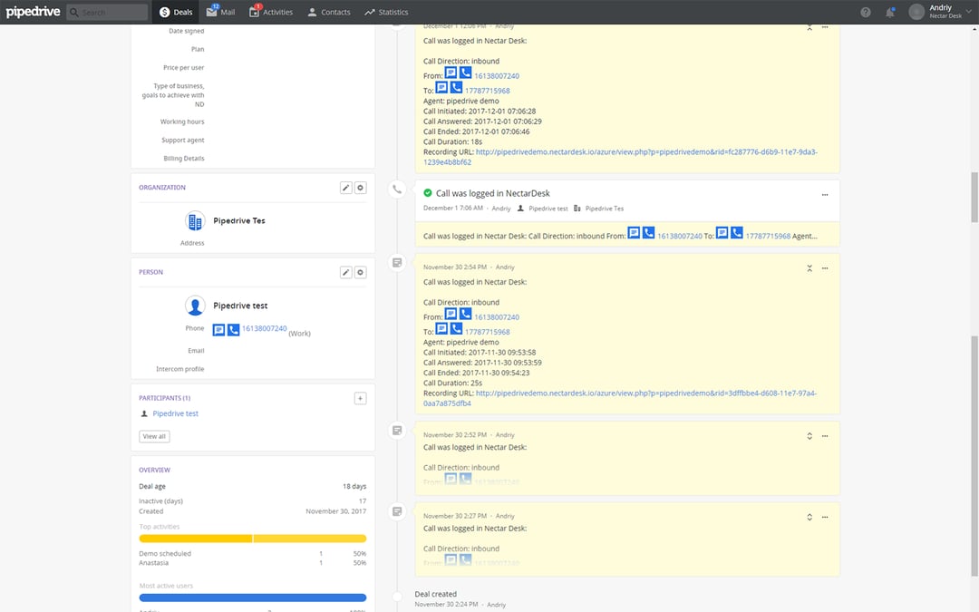 Nectar Desk App Integration - Pipedrive Marketplace