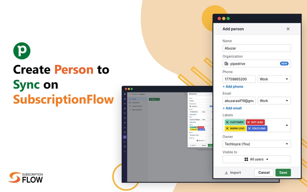 SubscriptionFlow App Integration - Pipedrive Marketplace