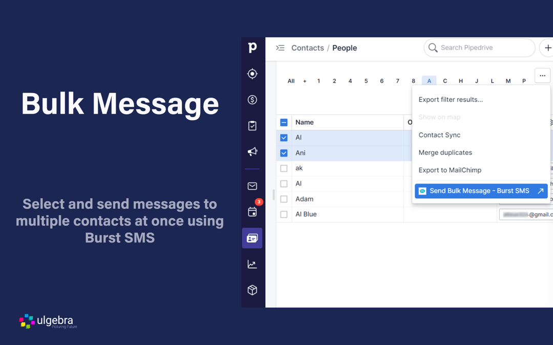 Piped Message Burst SMS for Pipedrive App Integration - Pipedrive Marketplace