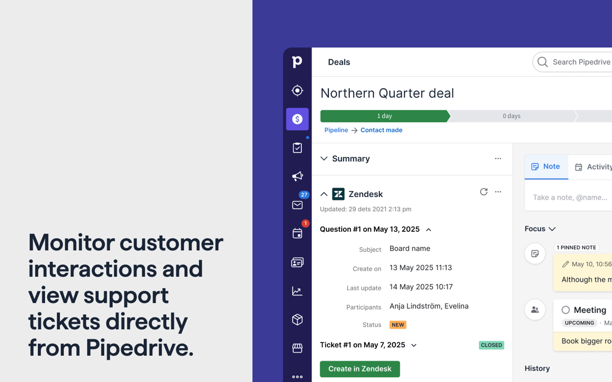 Zendesk App | Zendesk Integration – Pipedrive Marketplace