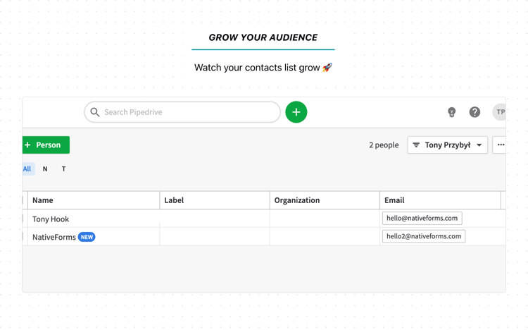 NativeForms App Integration - Pipedrive Marketplace