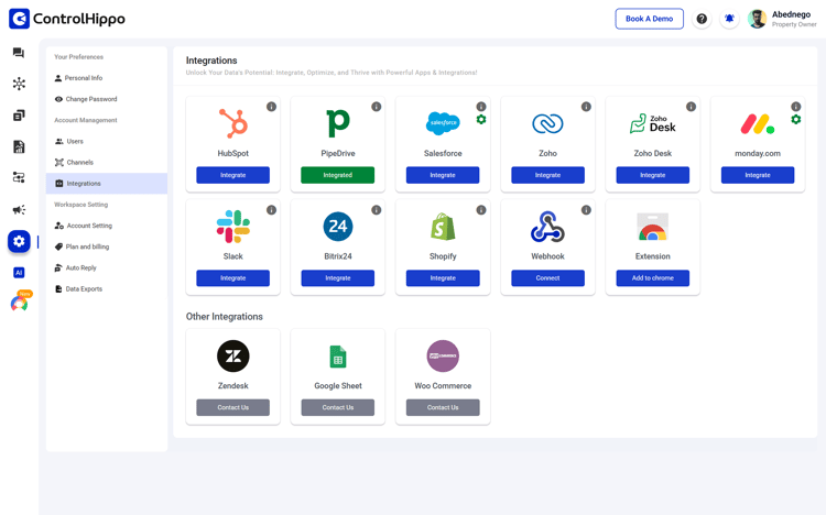 ControlHippo AI Chat Agents App Integration - Pipedrive Marketplace