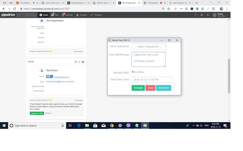 Nectar Desk App Integration - Pipedrive Marketplace