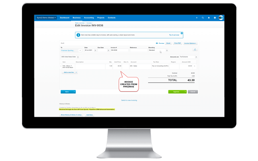 Xero Business Team Automation - SyncQ App Integration - Pipedrive ...